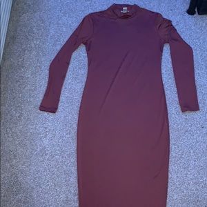 Rose/blush midi dress